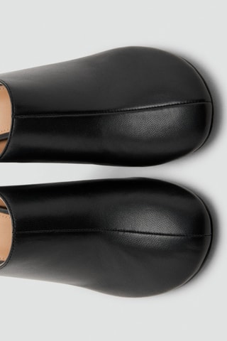 Sabots cuir talon - Noir