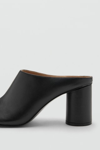 Sabots cuir talon - Noir