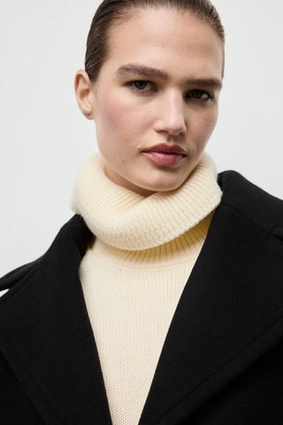 Manteau court en laine oversize - Noir