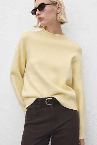 Pull-over col montant - Jaune