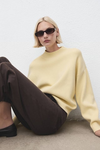 Pull-over col montant - Jaune
