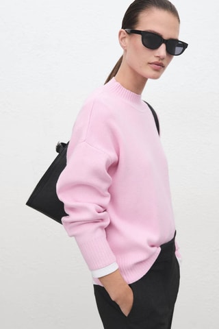 Pull-over col montant - Rose