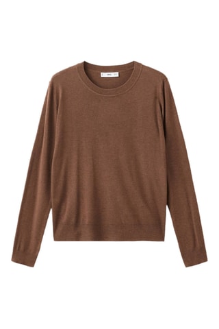 Pull-over maille fine col rond - Marron
