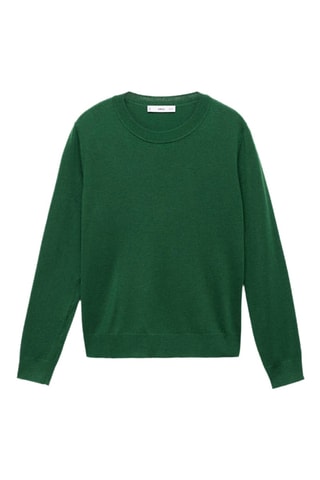 Pull-over maille fine col rond - Vert foncé