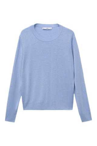 Pull-over maille fine col rond - Ciel