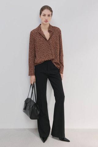 Chemise droite imprimée - Marron