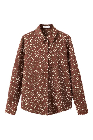 Chemise droite imprimée - Marron