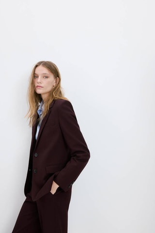 Blazer costume droit - Rouge