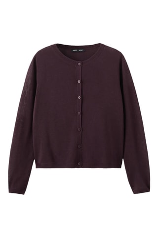 Cardigan droit maille fine - Bordeaux