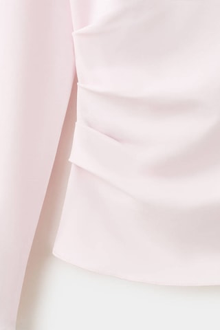 T-shirt manche longue asymétrique - Rose clair