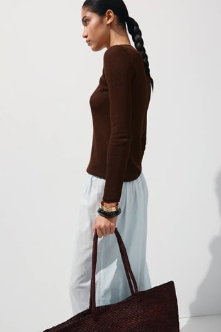 Pull-over en maille fine - Marron