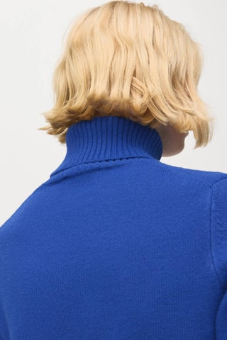 Pull-over maille col roulé - Bleu