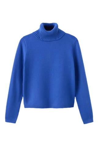 Pull-over maille col roulé - Bleu