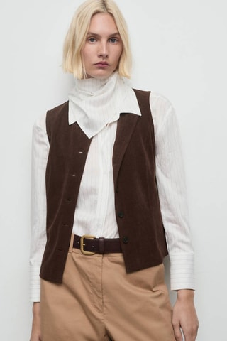 Gilet de costume en velours côtelé - Marron