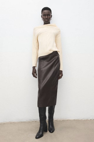 Pull-over laine mélangée torsades - Écru