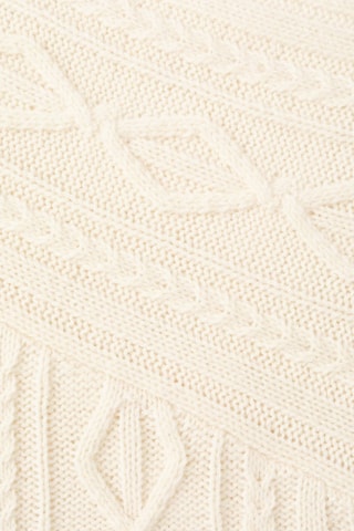 Pull-over laine mélangée torsades - Écru