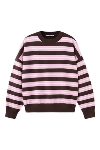 Pull-over en maille à rayures - Marron