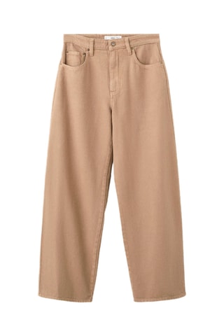 Jean balloon taille basse - Beige