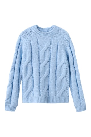Pull-over maille tressée - Ciel