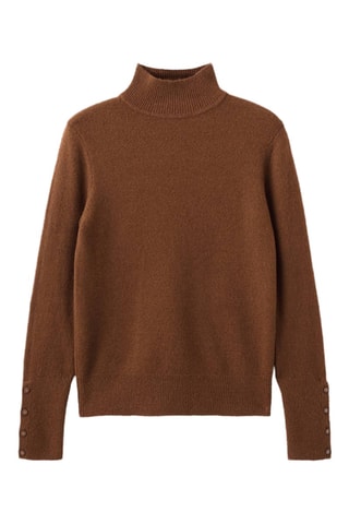 Pull col perkins poignets boutonnés - Marron
