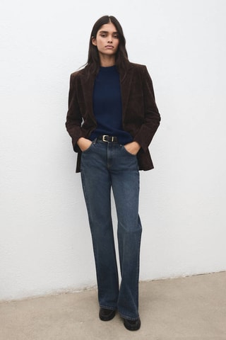 Pull-over maille en laine - Bleu marine