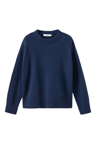 Pull-over maille en laine - Bleu marine