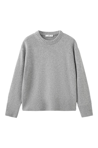 Pull-over maille en laine - Gris chiné