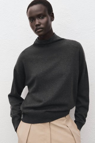 Pull col roulé drapé - Anthracite