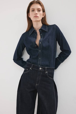 Jean balloon taille normale avec pinces latérales - Noir