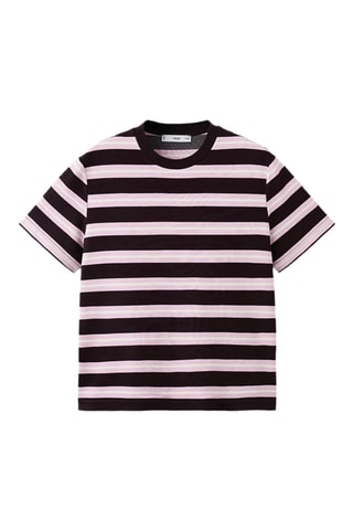 T-shirt manches courtes rayures - Marron