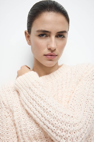 Pull en maille ajourée - Écru