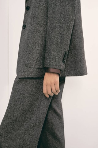 Blazer costume laine jaspée - Gris