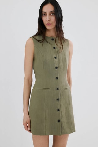 Robe courte boutonnée - Vert
