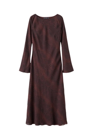 Robe évasée imprimé animal - Bordeaux