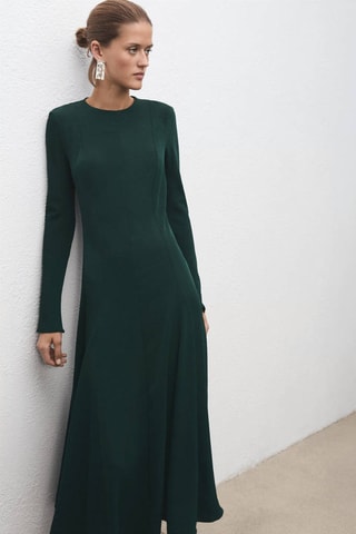 Robe évasé à godets - Vert