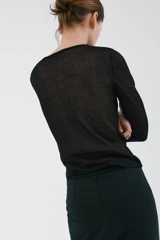 Pull-over maille pois - Noir