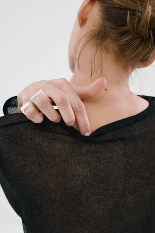 Pull-over maille pois - Noir