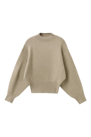 Pull-over oversize col montant - Gris clair