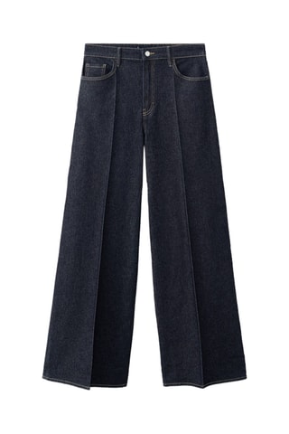 Jean large taille haute - Bleu