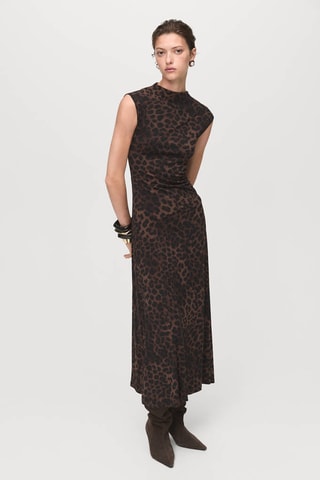 Robe cintrée léopard - Marron