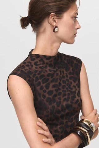 Robe cintrée léopard - Marron