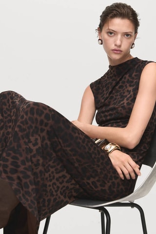 Robe cintrée léopard - Marron