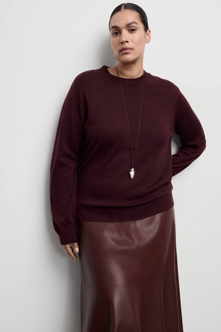 Pull en maille à col rond - Bordeaux