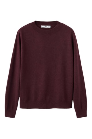 Pull en maille à col rond - Bordeaux