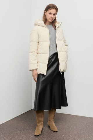 Anorak matelassé à capuche - Beige