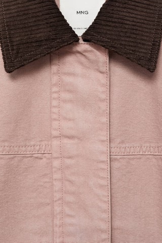 Veste en jean col velours côtelé - Rose clair