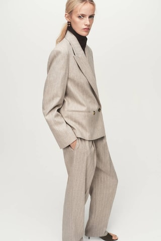 Veste de costume en laine à rayures tennis - Gris