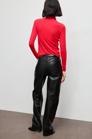 T-shirt à col montant - Rouge