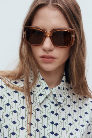 Chemise à imprimé géométrique - Bleu
