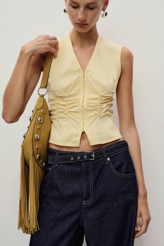 Jean droit ceinture - Bleu